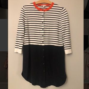 COS striped dress with silk skirt xs